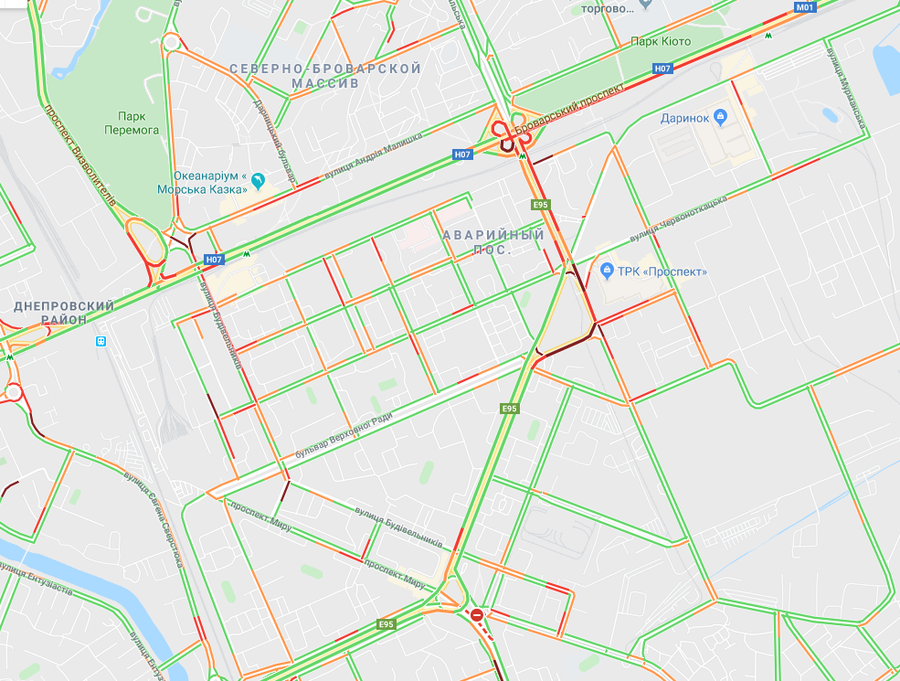 Киев сковали пробки: карта